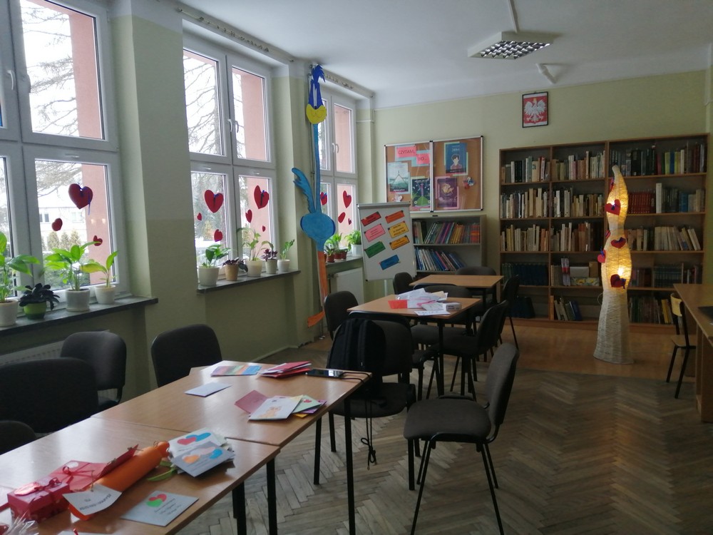 Walentynki w bibliotece.